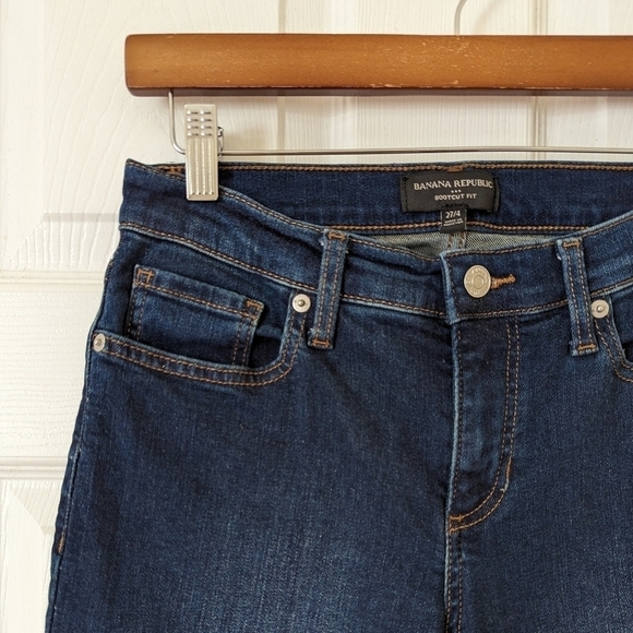 Banana Republic Classic Dark Wash Mid Rise Boot Cut Jeans Size 27/4 - Picture 11 of 14